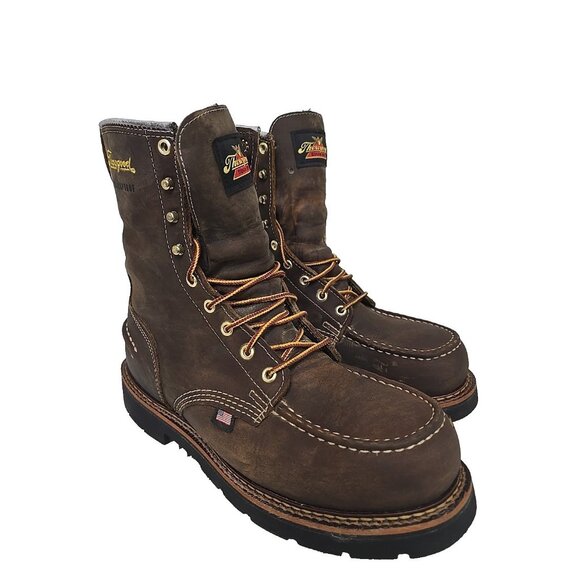 Thorogood Men's 8 "Steel Toe WP 804-3898 "Made In USA" Moc Toe Work Boot 9.5 2E - Picture 1 of 8